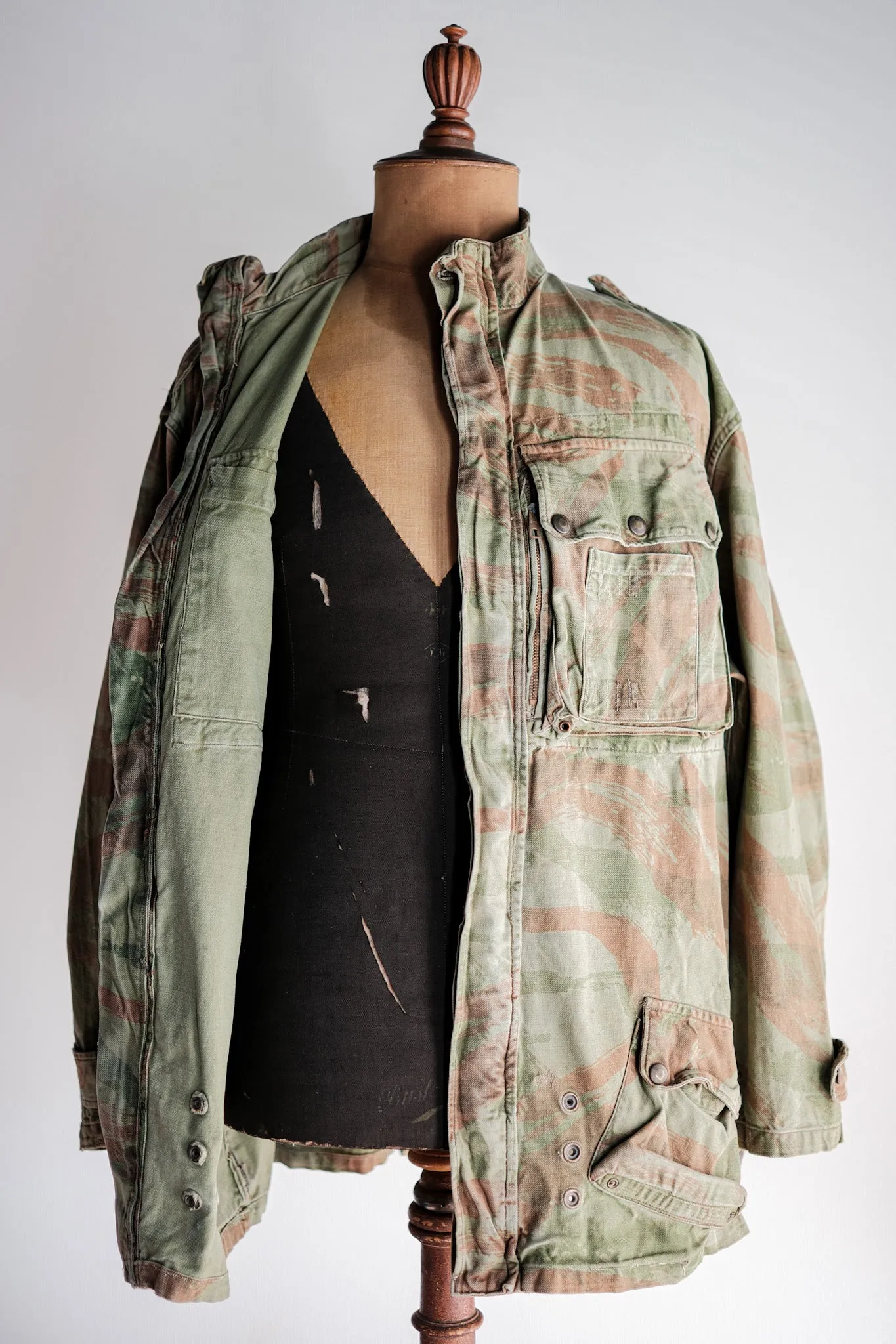 [~ 50's] Army French Tap47 / 53 Lézard Camouflage Paratrooper Veste Taille.46