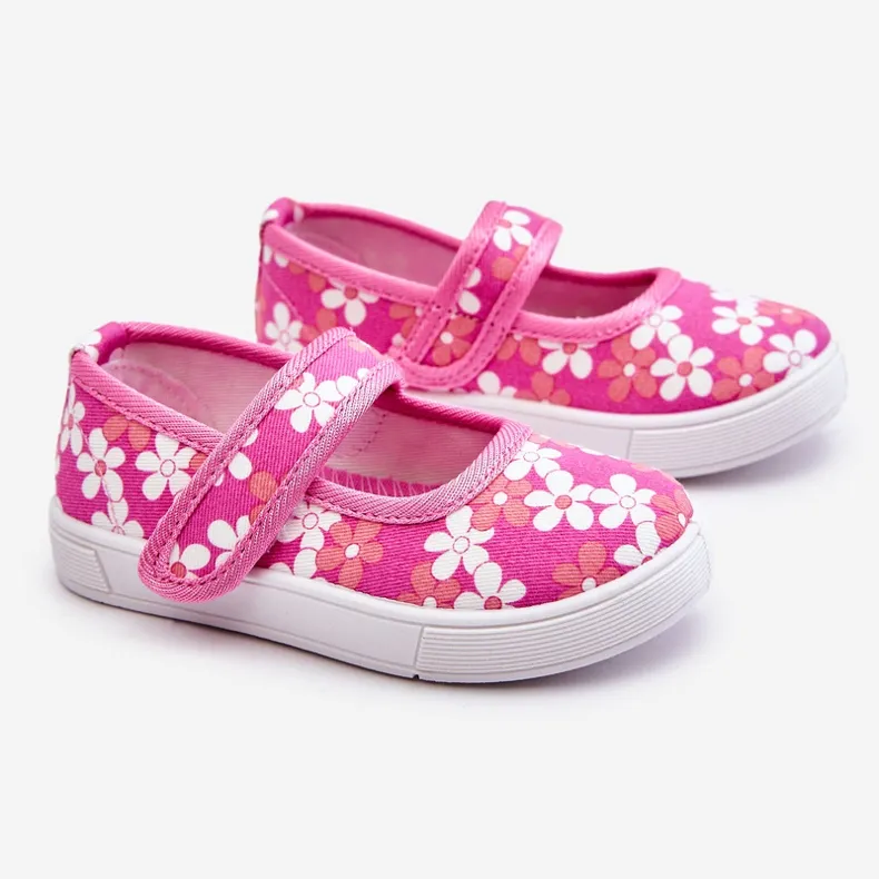 Ballerines Enfant En Fleurs Roses Noah