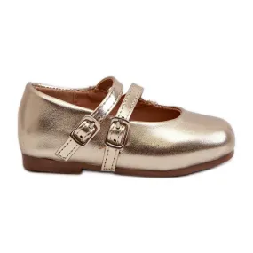 Ballerines enfant à brides Margenis dorées d'or
