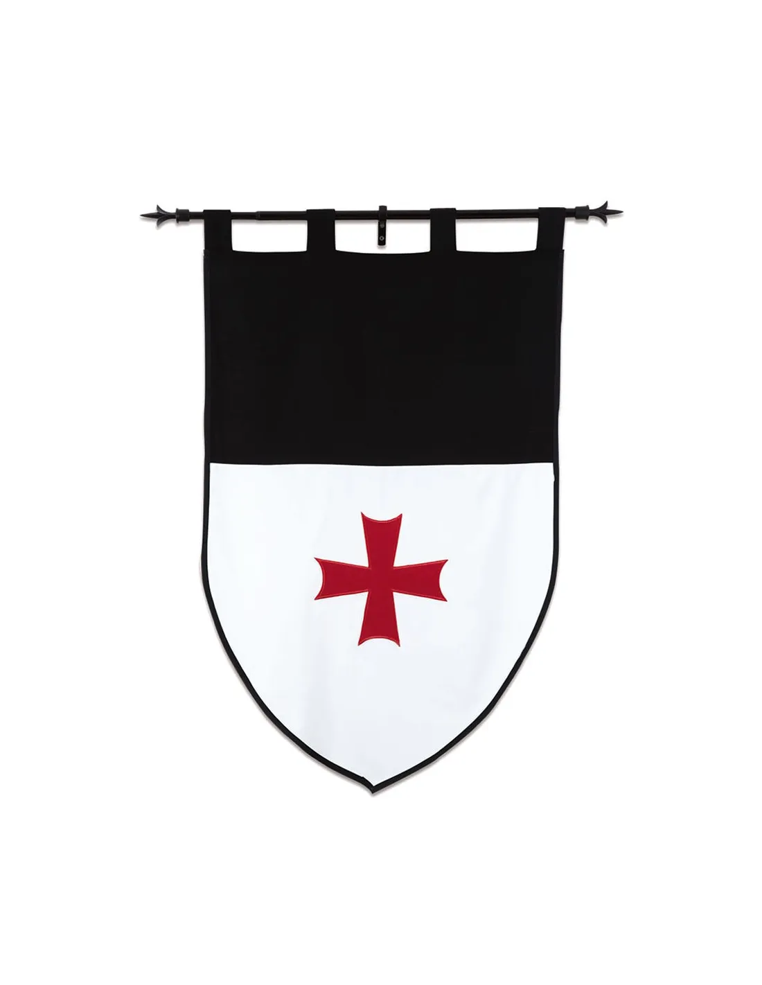 Bannière templière, noir et blanc ⚔️ Boutique Épées