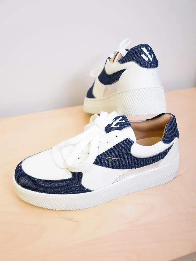 Baskets blanche et denim THEONIE - Vanessa Wu - Chaussures femme Cléstyle Chaussures 39 Couleur BLEU