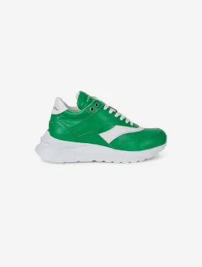 Baskets runner en cuir vert