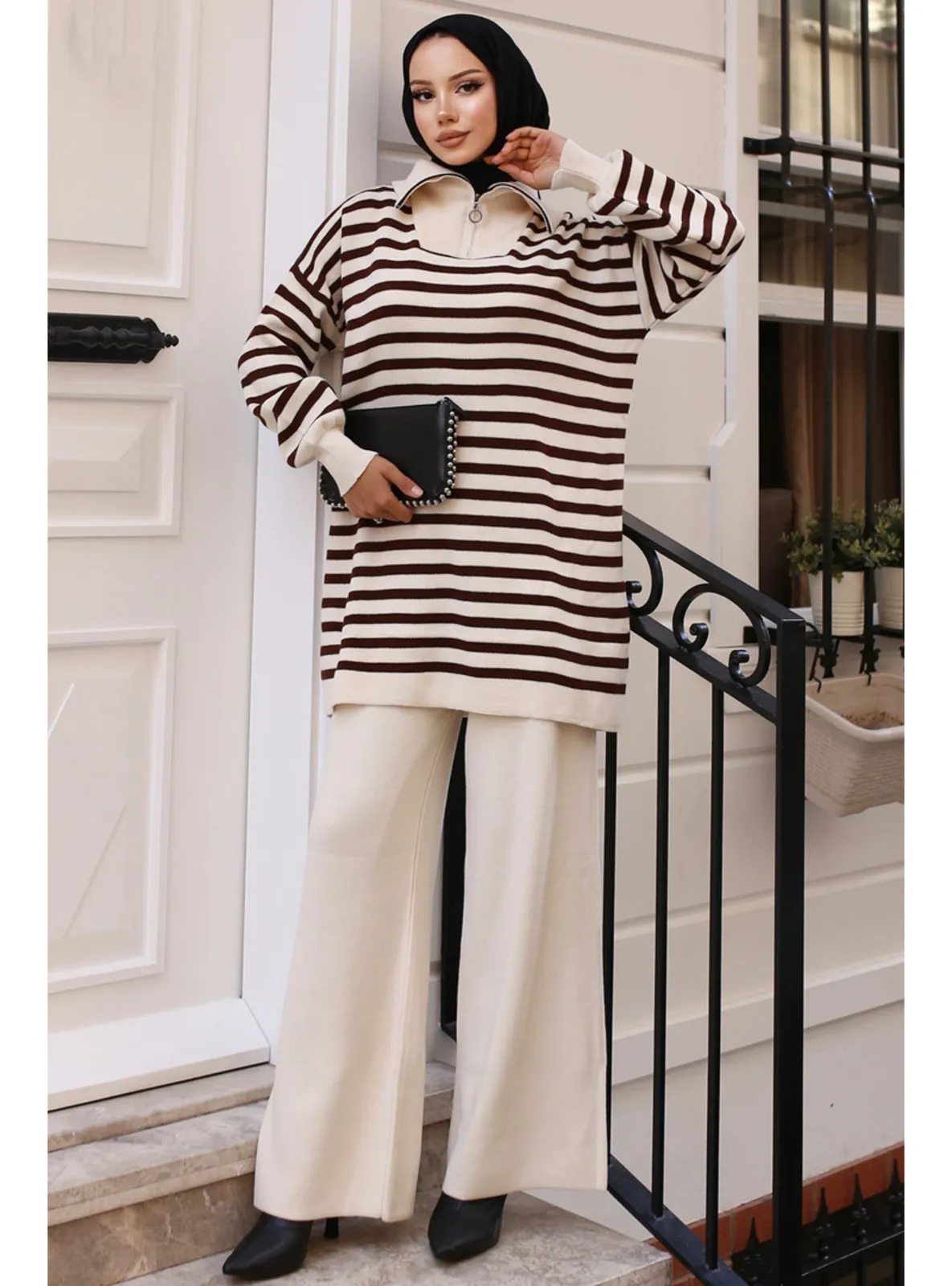 Beige - Knit Suits
