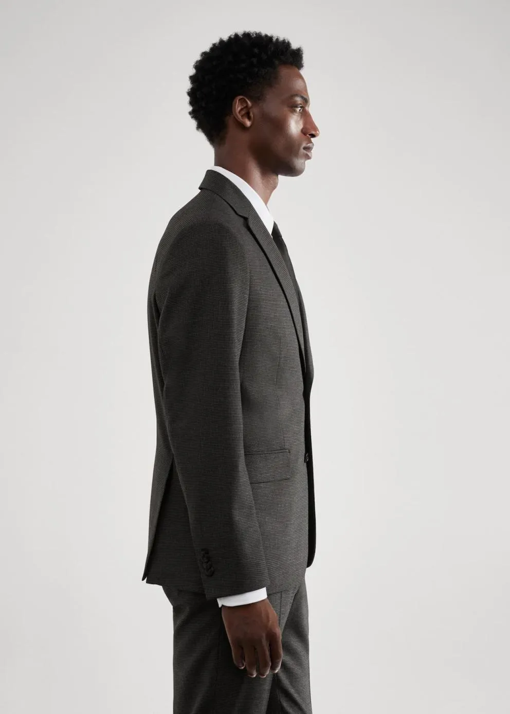 Blazers | Homme MANGO Veste Costume Laine Slim-fit Pied-de-poule Gris