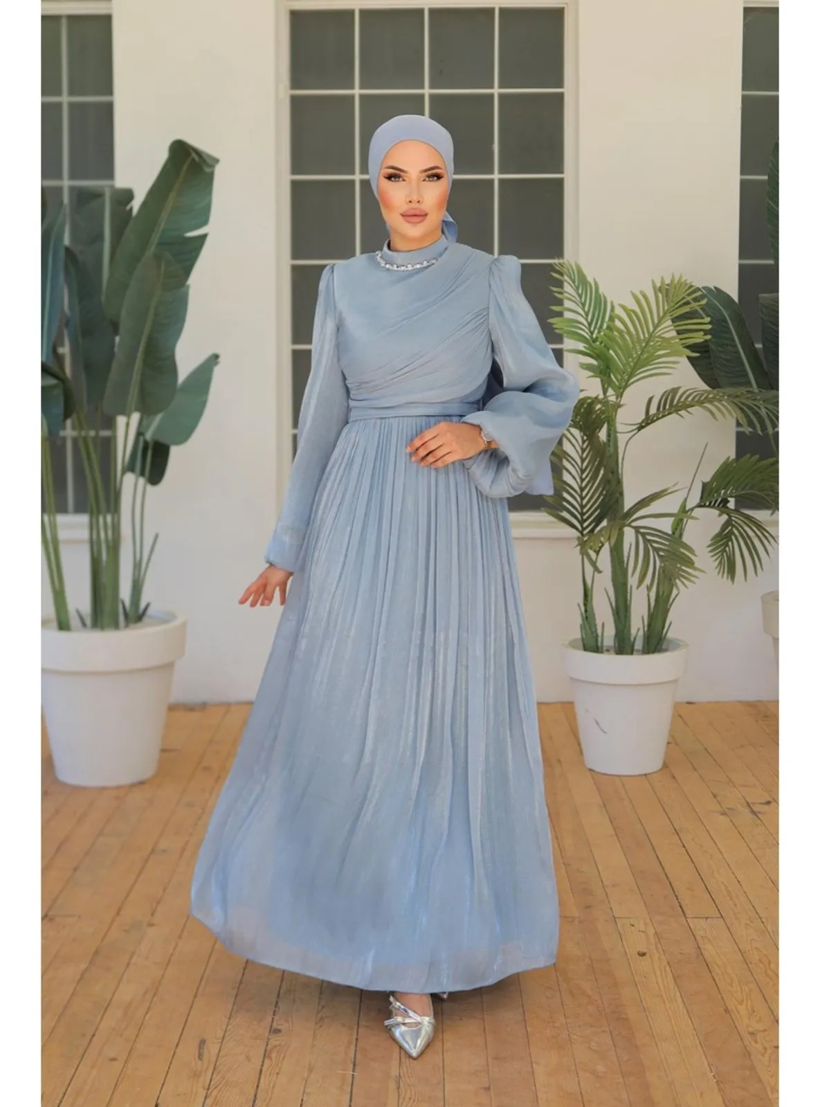Blue - Modest Evening Dress