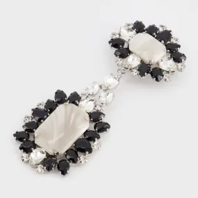 Boucles d’oreilles noires et ivoires