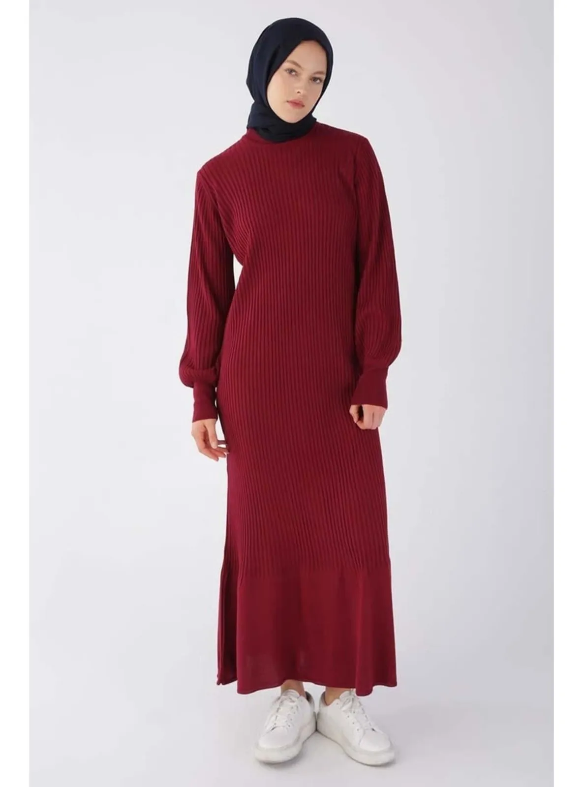 Burgundy - Modest Dress