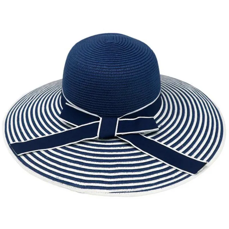 Capeline bicolore bleu marine anti UV 100% polyester | Pour les femmes