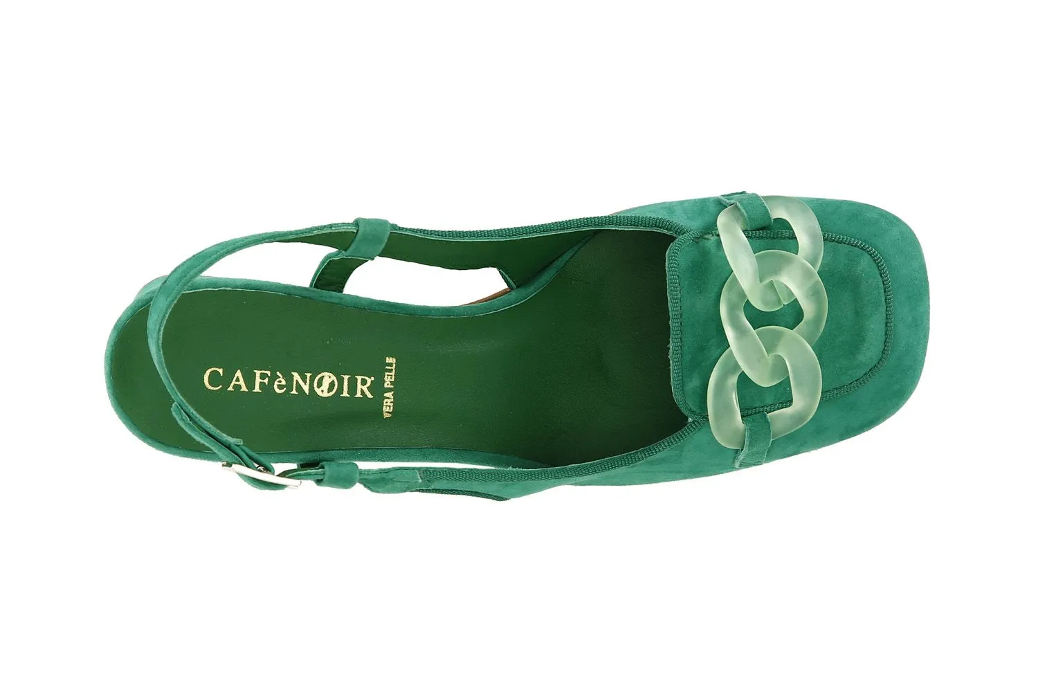 chaussures en daim ouvertes à l'arrière avec attache transparente green - CafèNoir