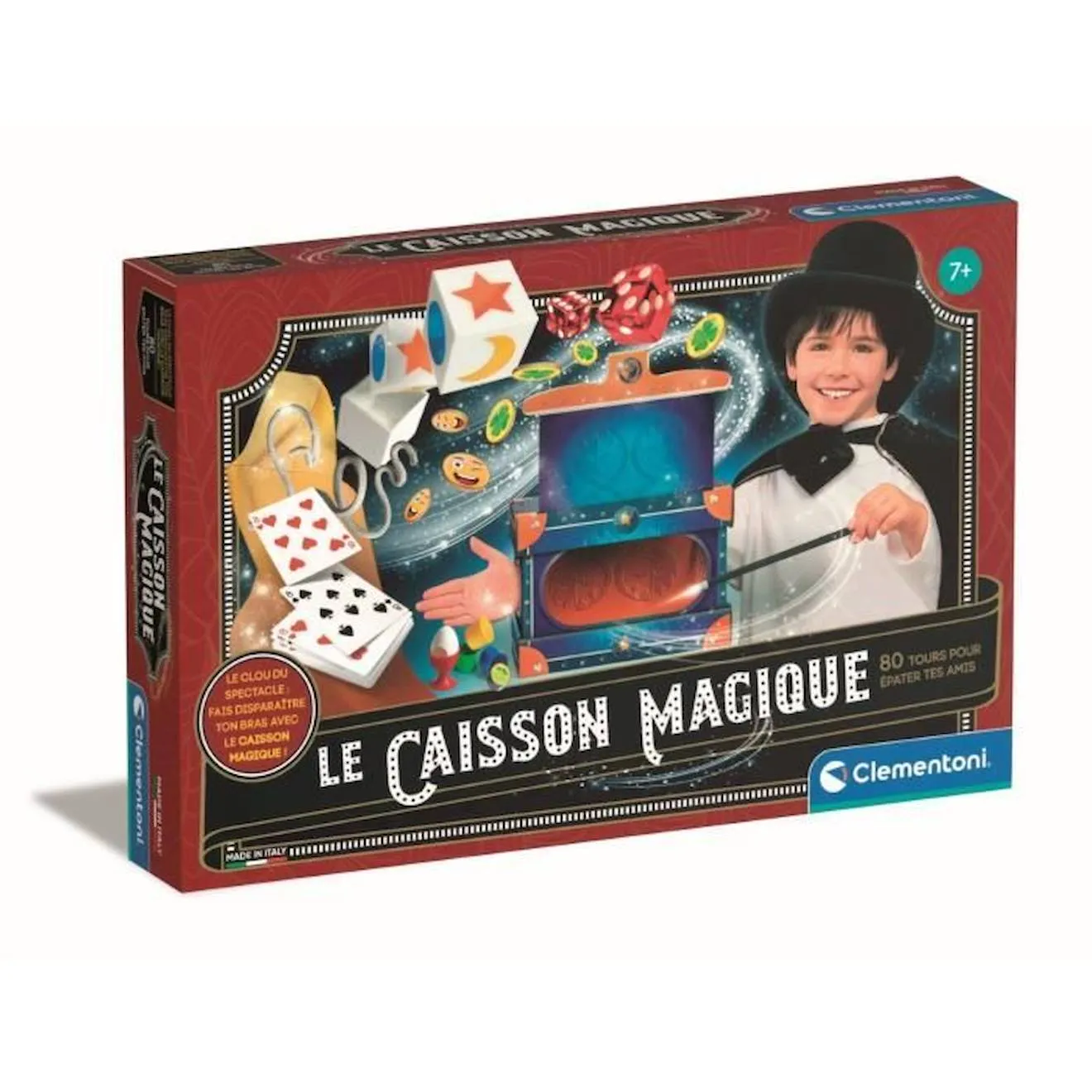 Coffret de magie - Clementoni - Le caisson magique - 80 tours - Disparition de bras bleu - Clementoni