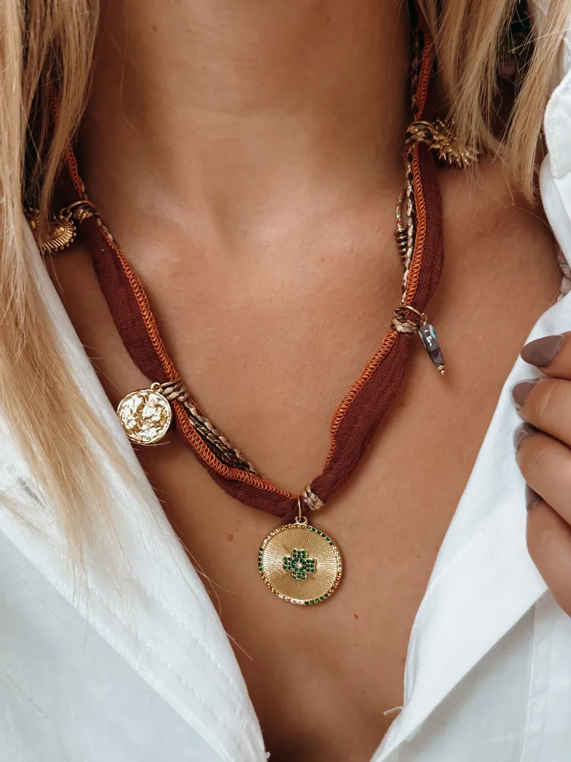 Collier Mexique - Bordeaux/Doré