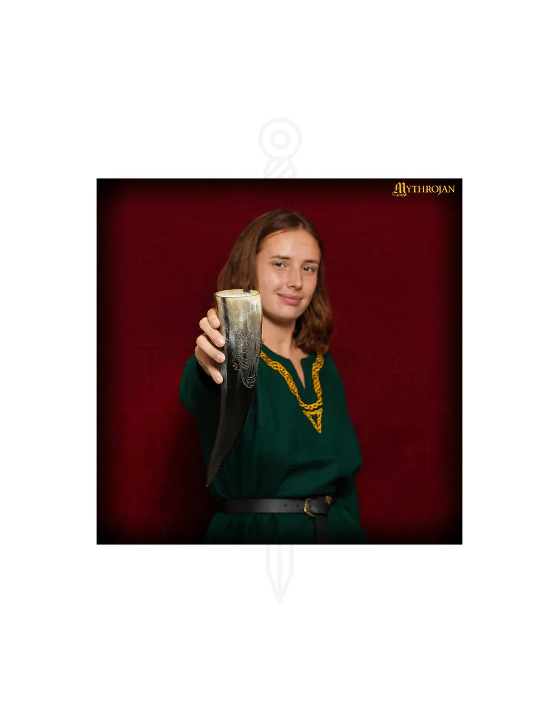 Corne à boire viking modèle loup (400 ml.) ⚔️ Boutique Épées
