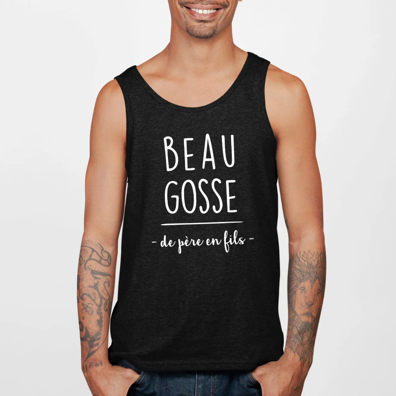 Débardeur Homme Beau gosse de père en fils