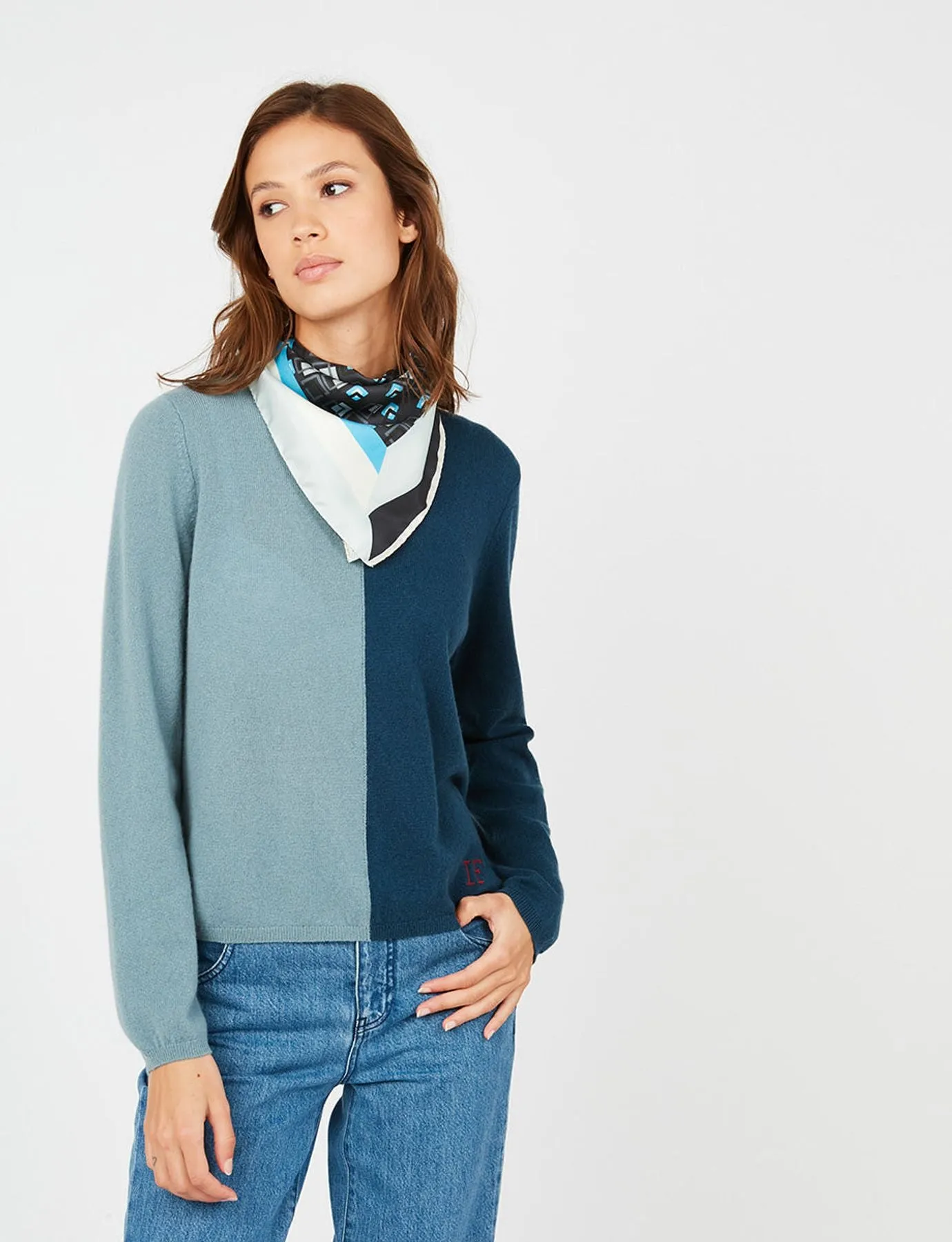 Foulard Broadway pixel bleu
