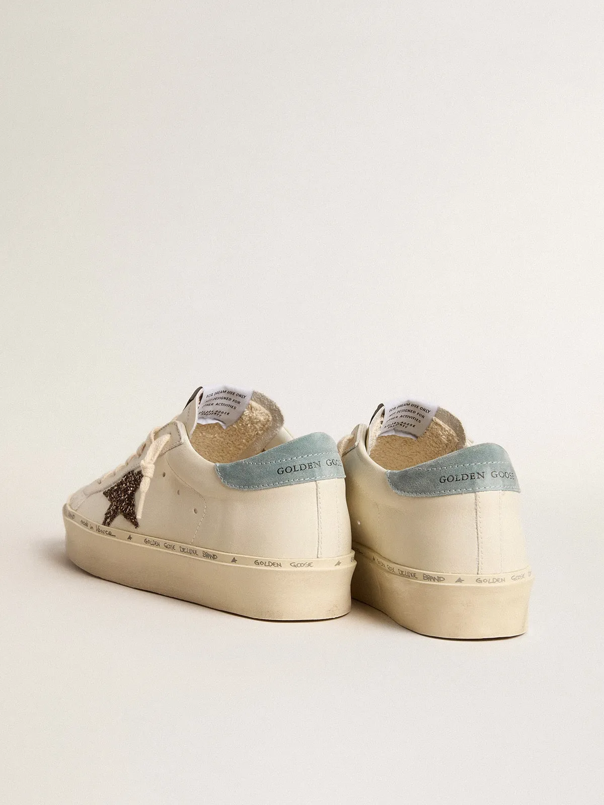 Hi Star LTD avec étoile pailletée noisette et contrefort en daim bleu | Golden Goose