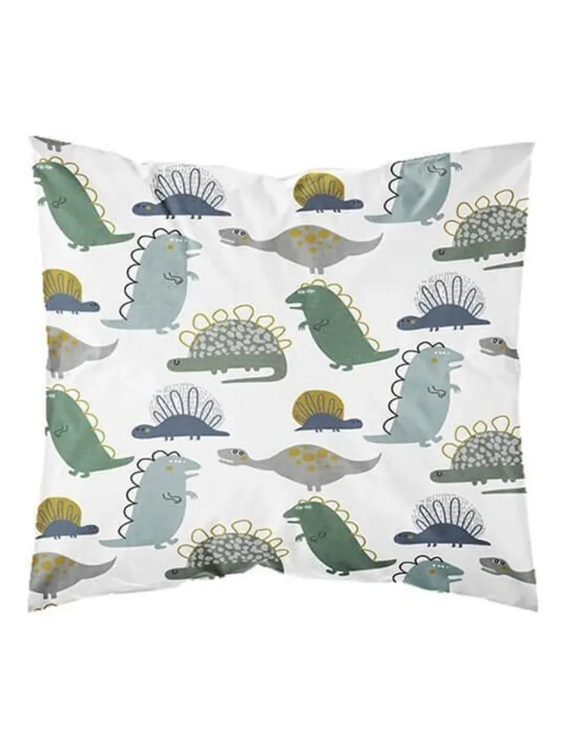 Housse de couette 140x200 Kids Happy Dinorama + 1 taie 100% coton 57 fils - Vert