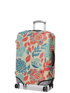 Housse de valise Periea Red and Blue Leaves M Crème  JNLC6M  