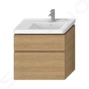 Jika Cubito Pure - Meuble sous lavabo 74x68 cm, découpe à droite, chêne H40J4254035191
