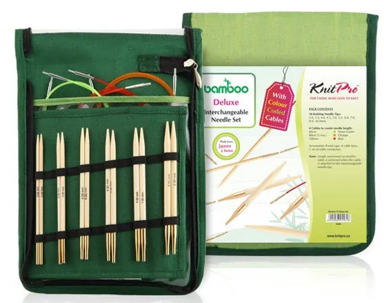 Kit Complet d'aiguilles circulaires interchangeables en Bambou japonais Knit Pro