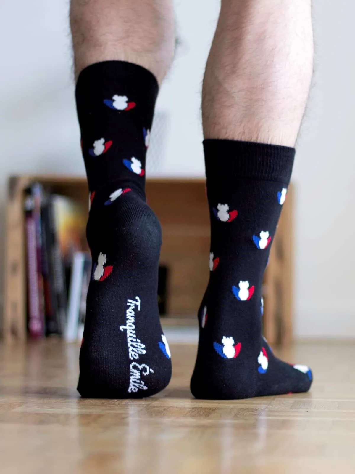 Les Grenouilles 3.0 - Noires à motifs tricolores - Tranquille Emile - Marques de France