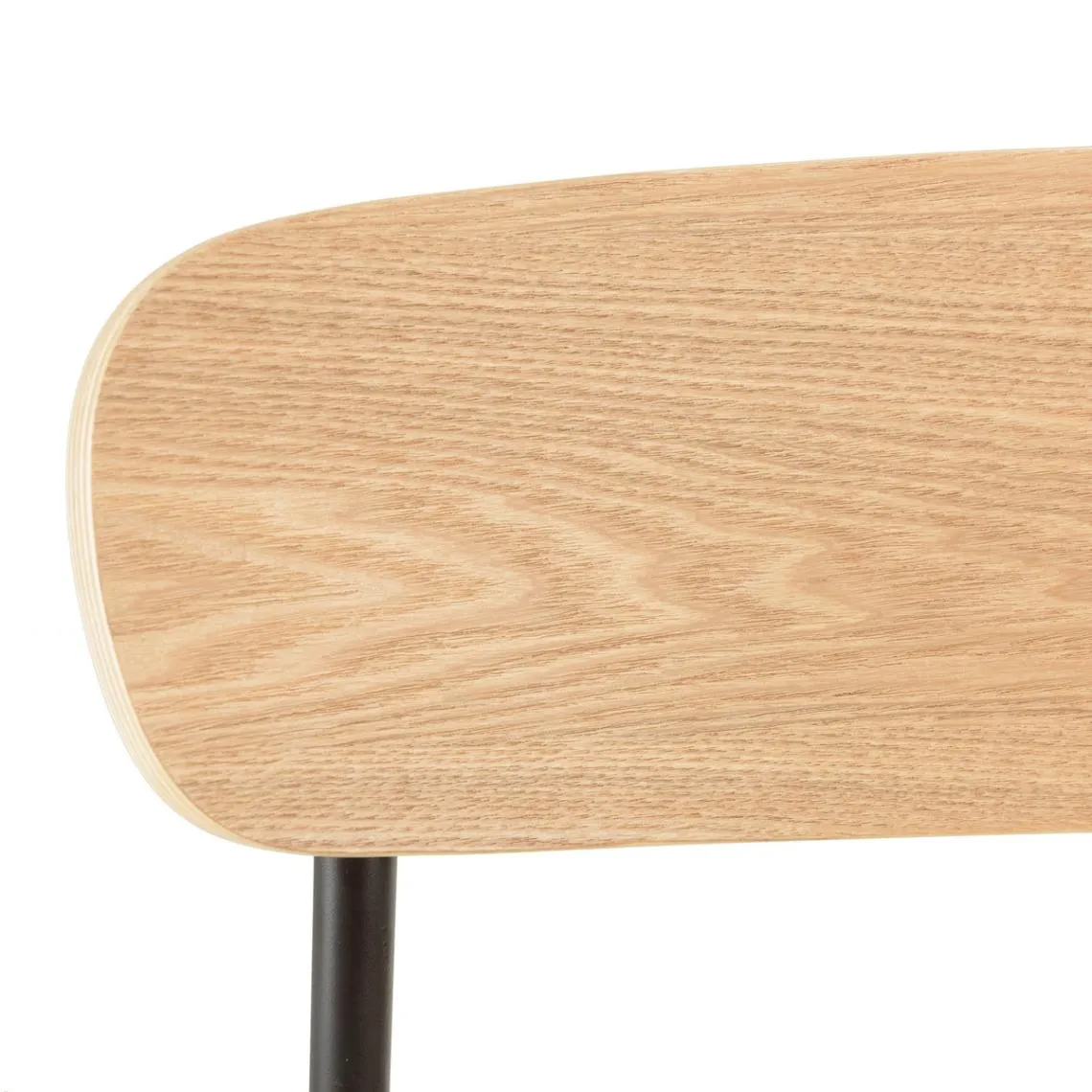 Lot de 2 chaises « écolier » en Bois de frêne et pieds Acier Noir TOM | 3 Suisses