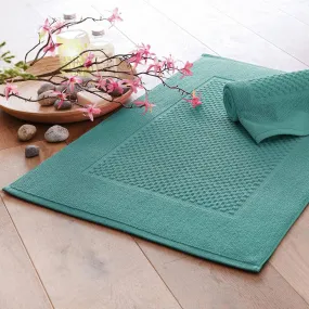 Lot de 2 tapis de bain GALAXI rectangulaire bleu paon | 3 Suisses