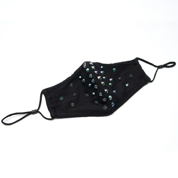 Masque 'Rebellion' Noir avec Spikes Bleus