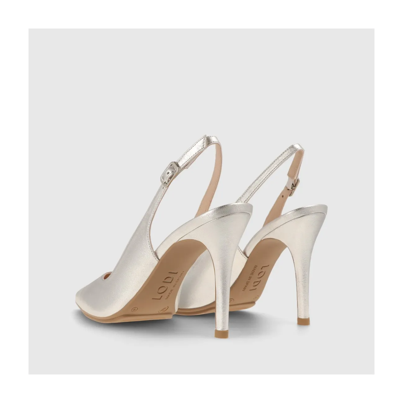 muledestalonado en piel metalizada con destellos argent | LODI chaussures de femmes en ligne