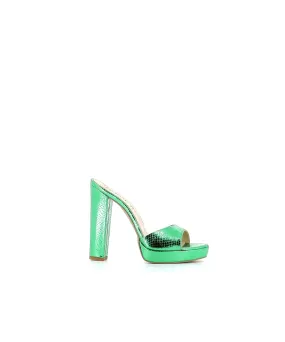 MULES EMMA EFFET SERPENT VERT