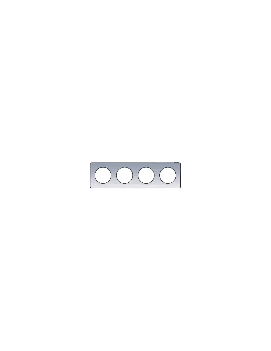 ODACE TOUCH PLAQUE ALMINIUM BROSSÉ LISERÉ ANTH. 4 POST. HORIZ./VERT. 71MM SCHNEIDER S540808J