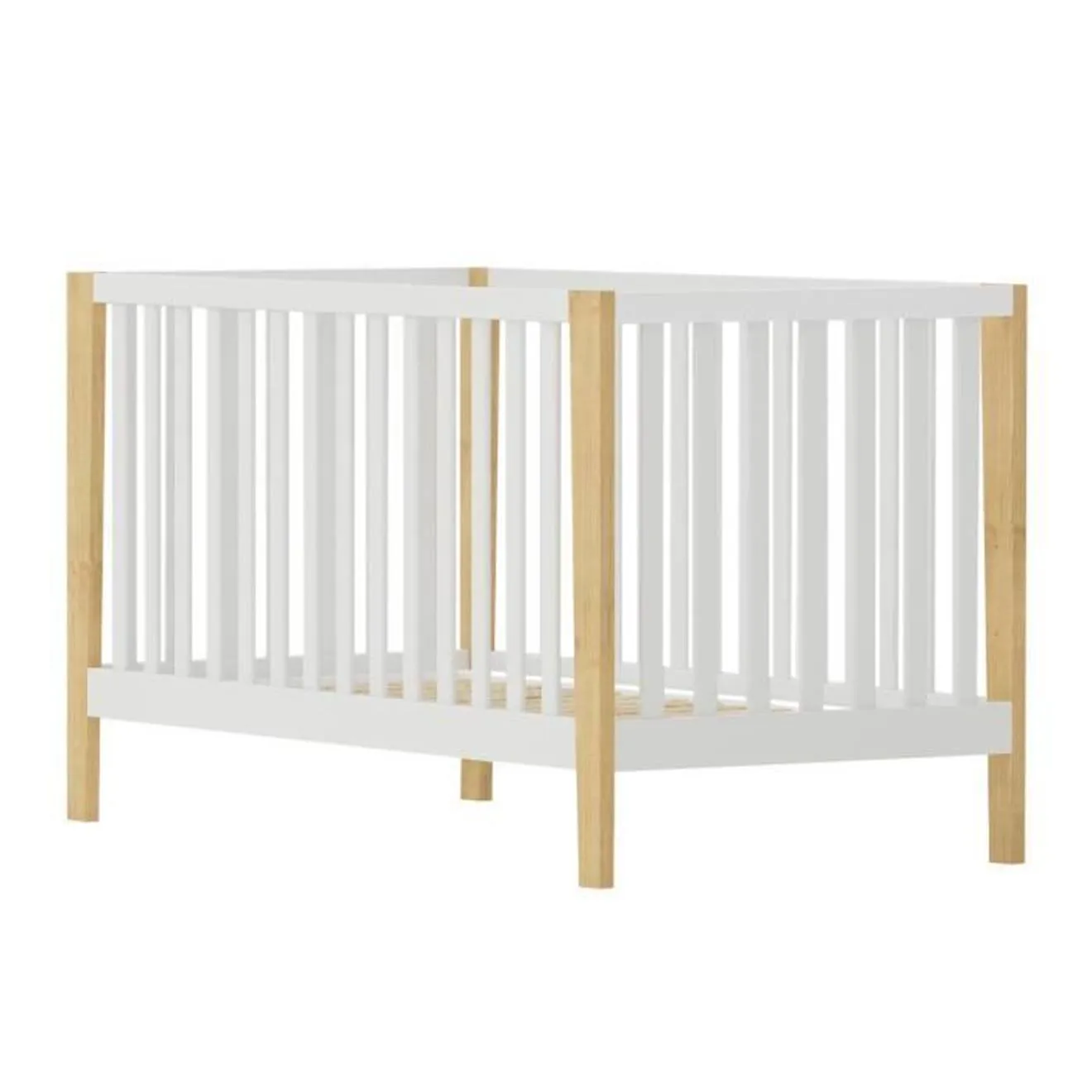 Pack lit bébé avec matelas Olympe Blanc 70x140 cm blanc - Akiten Retail