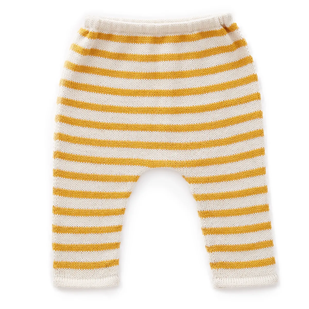 Pantalon à Rayures Blanc et Mimosa - 12 Mois