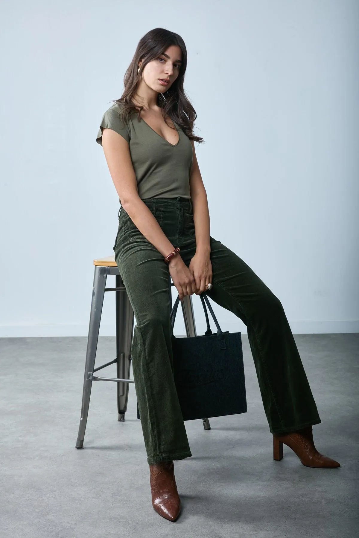 Pantalon flare velours - Helton