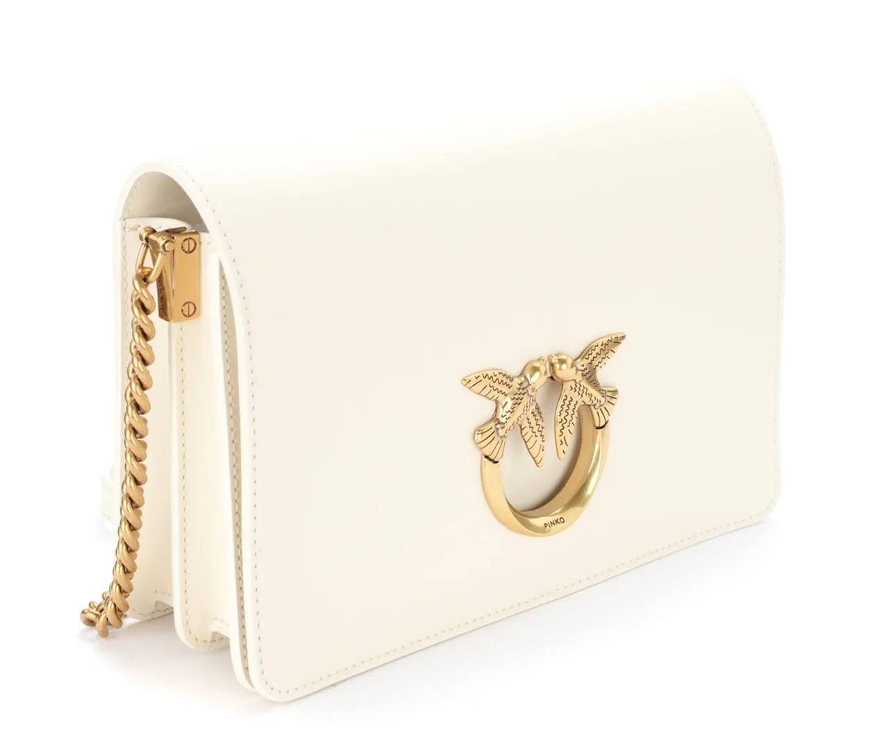 Pinko Sac Love Sac Click en cuir ivoire 