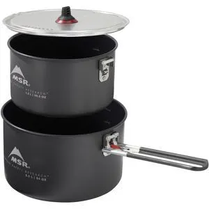 Popote avec 2 casseroles revêtement céramique antiadhésif