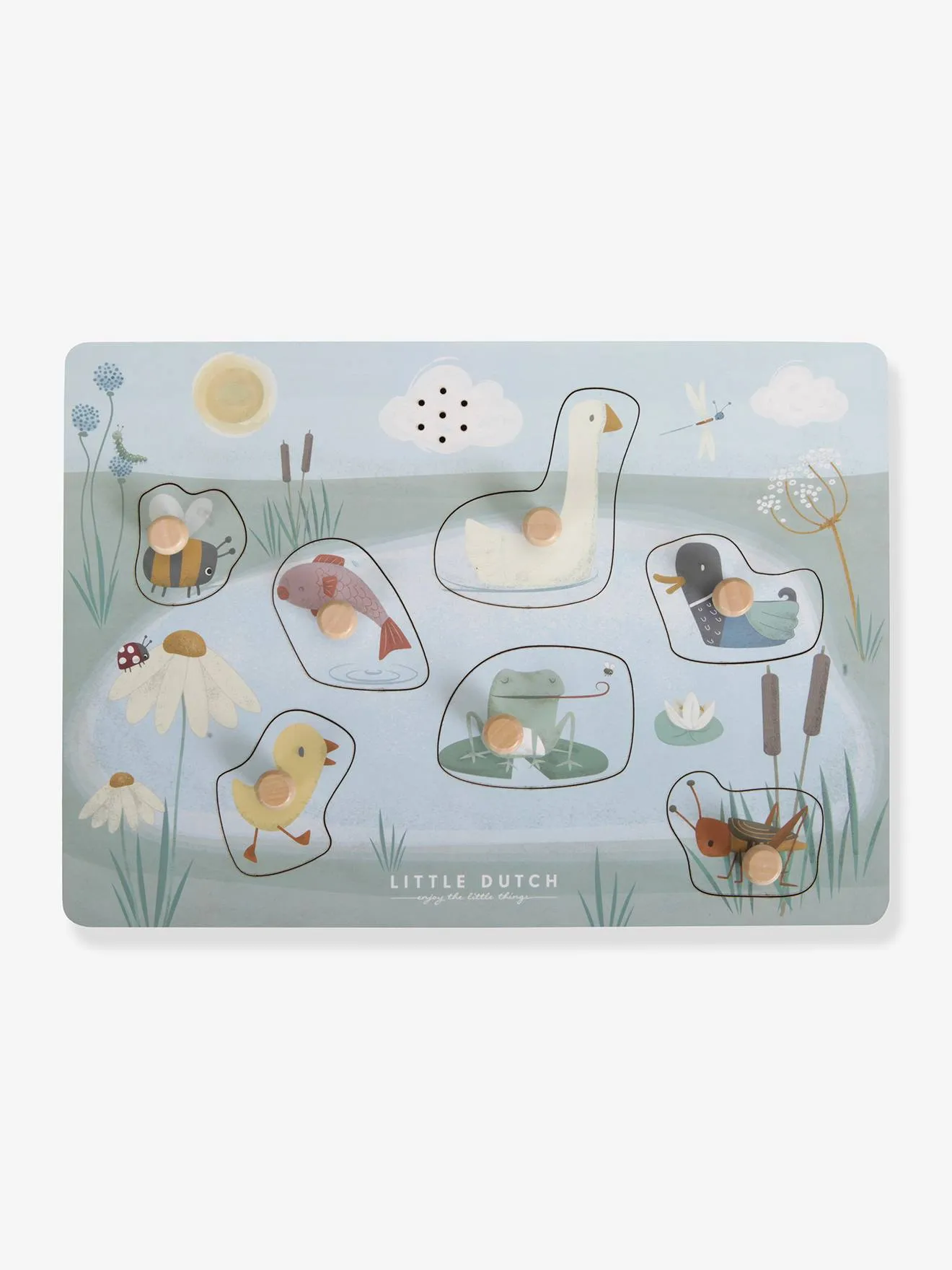 Puzzle Sonore en bois - LITTLE GOOSE vert - Little Dutch