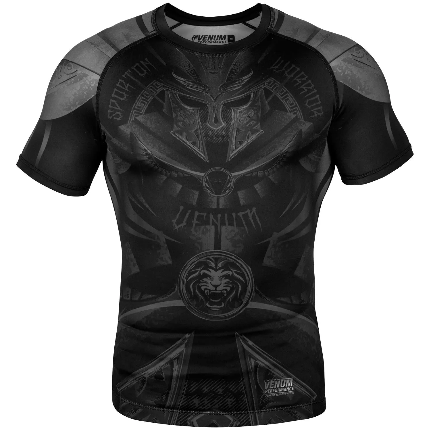 Rashguard Venum Gladiator 3.0 Manches courtes - Noir/Noir - Exclusivité