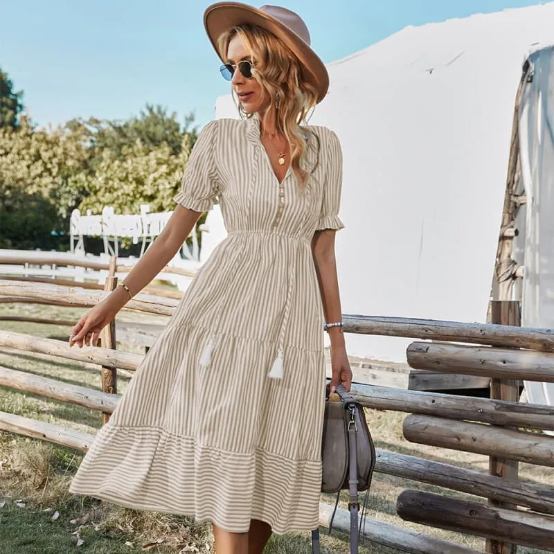 Robe bleu bohème chic