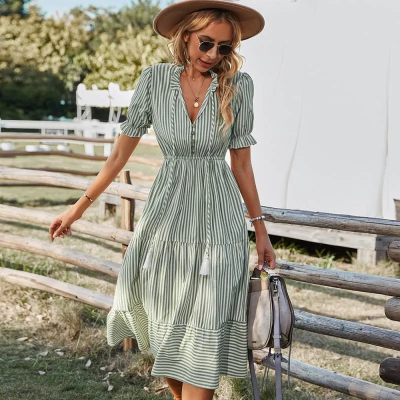 Robe bleu bohème chic