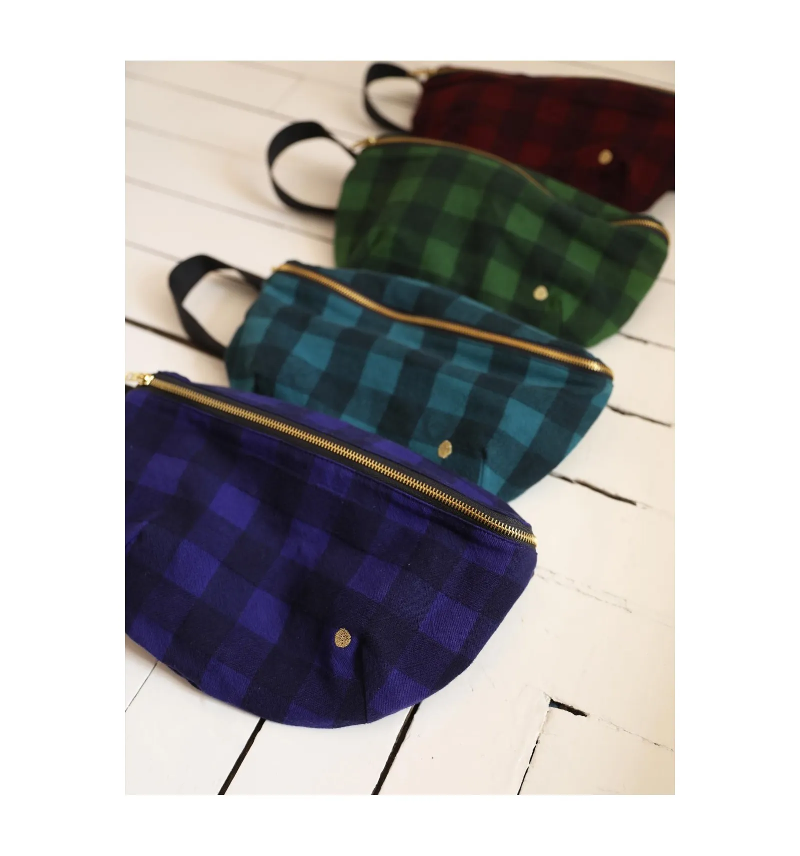 Sac banane coloris vichy marsala La Cerise sur le gâteau