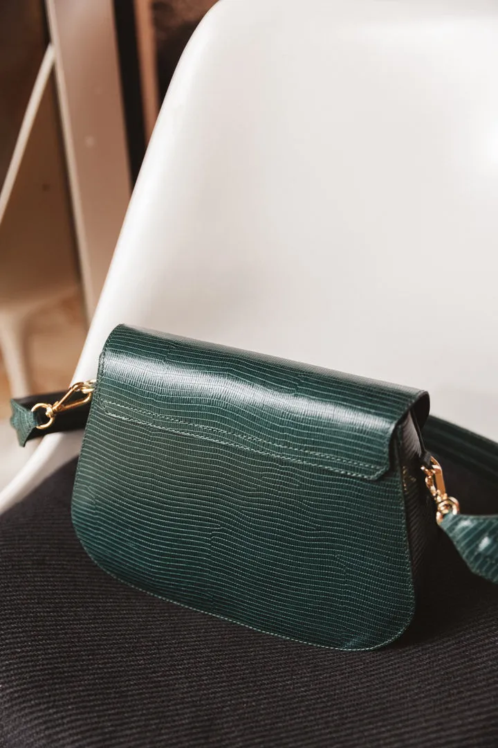 Sac Lyrique embossé lézard vert