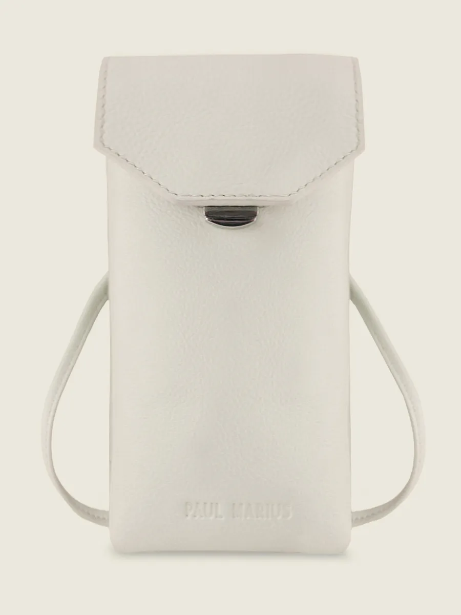 SAC TÉLÉPHONE CUIR BLANC Éva Pastel - Craie