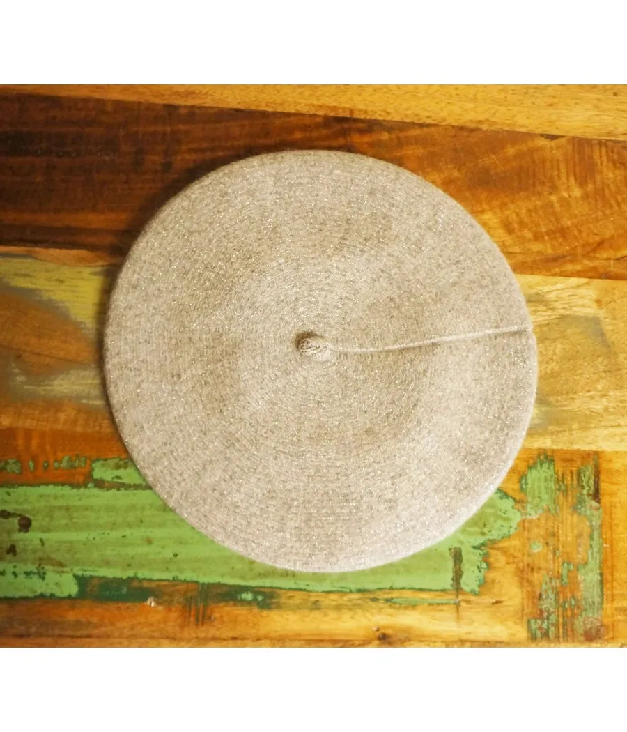 SANTAIA BERET CHIC CASHMERE GRIS CLAIR LUREX ARGENT DOUX MODE HIVER