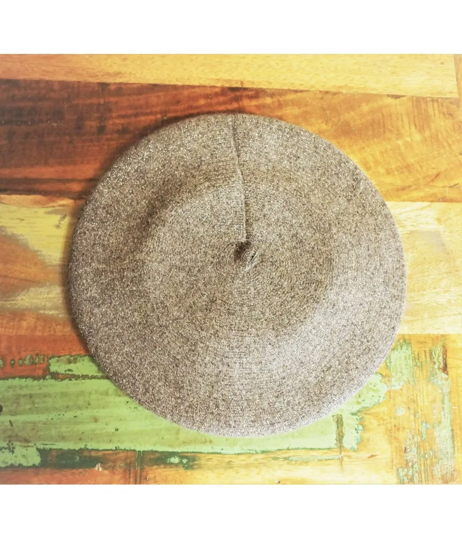 SANTAIA BERET CHIC CASHMERE GRIS FONCE DOUX LUREX ARGENT MODE HIVER