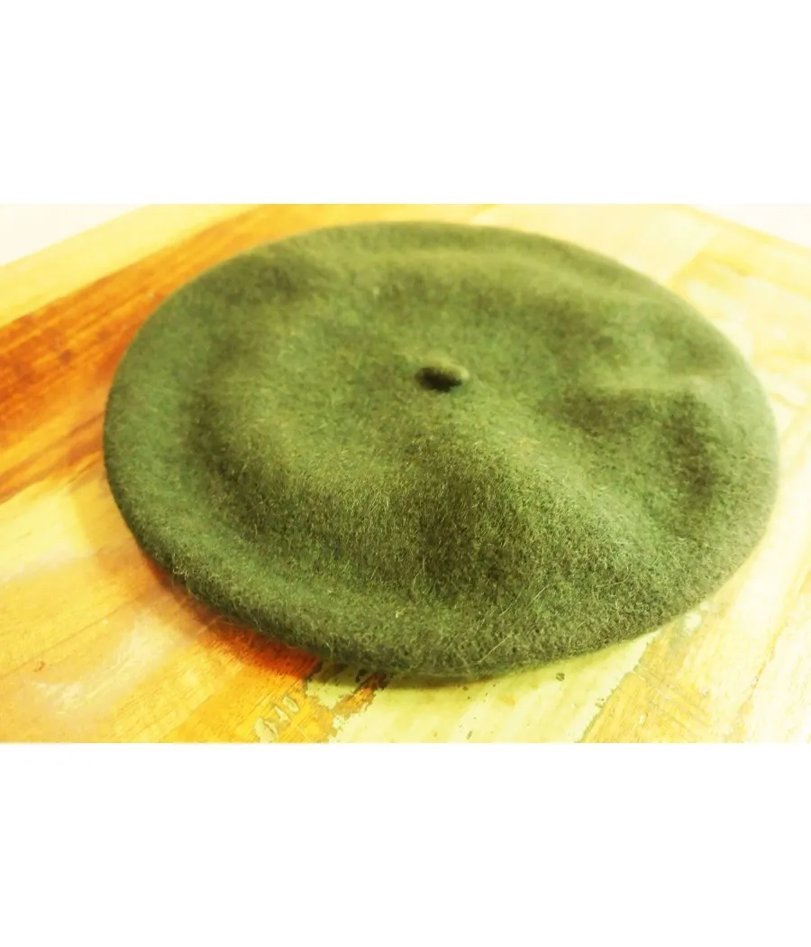 SANTAIA BERET TOLOSA LAINE VERT SAPIN QUALITE SUPERIEURE