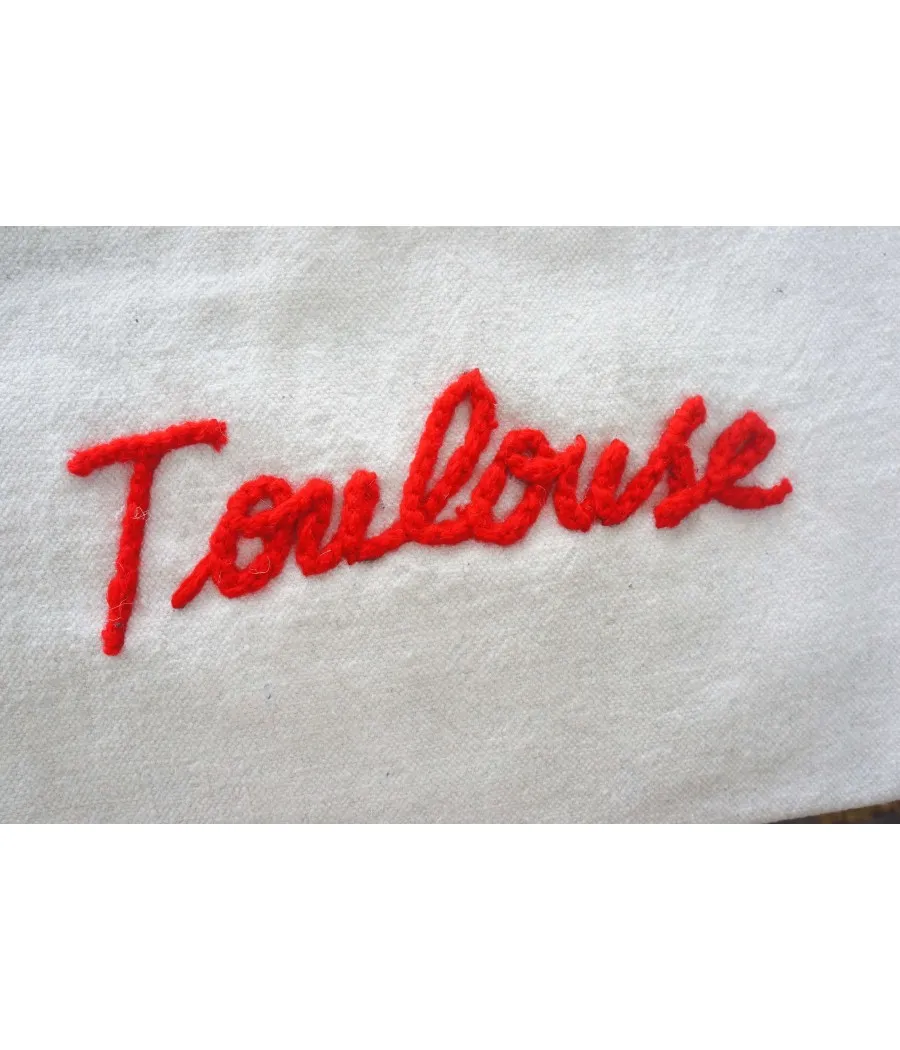 SANTAIA POCHETTE TENDANCE BOHEME CHIC COTON BRODERIE TOULOUSE ROUGE