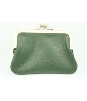 SANTAIA PORTE-MONNAIE CUIR VACHETTE VERT FONCE FAIT EN ITALIE VINTAGE
