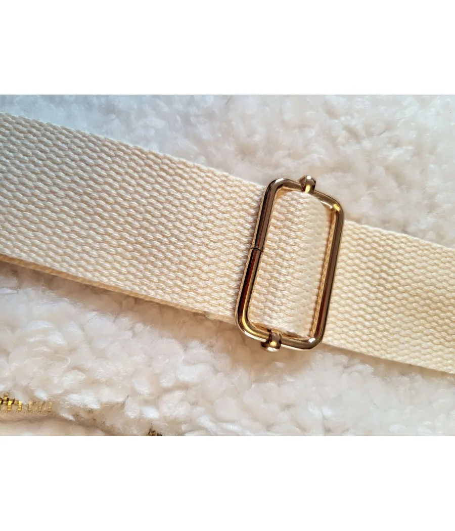 SANTAÏA SAC BANANE BANDOULIERE TENDANCE PELUCHE PEAU MOUTON BLANC