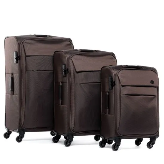 Set de valise souple 4 roues Nylon navy Calais set 3 valises
