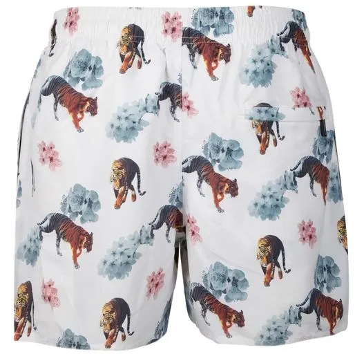 Short de Bain Muchachomalo Tiger Flower Boys White Print